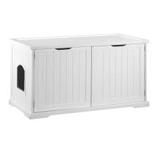 Zoovilla White Cat Washroom Bench Litter Box Cover Mps010 The Home Depot In 2020 Hiding Cat Litter Box Litter Box Covers Hidden Storage