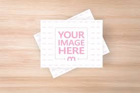 Simple edit with smart layers. Note Cards On Wood Table Mockup Generator Mediamodifier