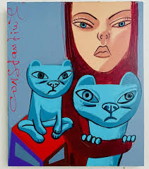 Sold at Auction: Steve Penley, Steve Penley, Mother & Son, Acrylic/Canvas