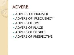 Check spelling or type a new query. Adverb Adverb Of Manner Adverb Of Frequency Adverb Of Time Adverb Of Place Adverb Of Degree Adverb Of Prespective Ppt Download