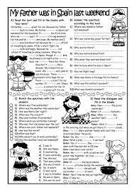 Mi Padre Estuvo En Espana La Ultima Hoja De Trabajo De Wekend Hojas De Trabajo De Esl Gratis Para Imp English Grammar Quiz English Vocabulary English Reading