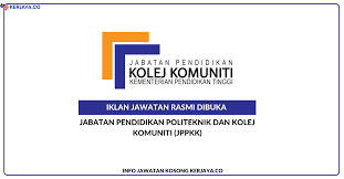 Bagi mereka yang berminat serta berkelayakan dipelawa untuk mengisi kekosongan jawatan ini seperti berikut Jawatan Kosong Terkini Jabatan Pendidikan Politeknik Dan Kolej Komuniti Jppkk Pembantu Tadbir Kerja Kosong Kerajaan Swasta