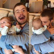 My Brother Is A Low Functioning Downsie He Used To Love To Hold Babies But It S Rare Someone Let S Him Now My Wife And I Let Him Hold Our Baby Today And