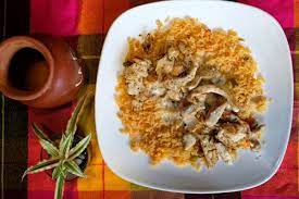 The chicken, the rice, and the spicy queso cheese! Arroz Con Pollo La Fogata Mexican Restaurant Kitty Hawk