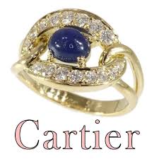 Versand innerhalb von 24 stunden. Vintage Luxus Cartier Ring Mit Saphir Und Diamanten Gallerease