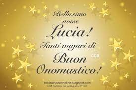 Cdb Cartoline Per Tutti I Gusti Cartolina Stellare Bellissimo Nome Lucia Tanti Au Onomastico Buon Onomastico Cartoline