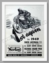 Norton Motorcycles Wins South Australia. Original Advert 1949 (ref AD5