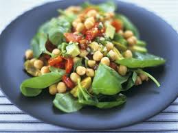 Kichererbsensalat Mit Frischem Spinat Rezept Frischer Spinat Spinat Kichererbsensalat