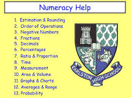 Numeracy Help 1 Estimation Rounding 2 Order Of