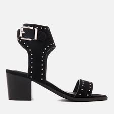 Sol Sana Womens Bev Suede Heeled Sandals Black Stud