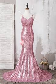 Spaghetti Strap Delicate Lace Pink Sequin Prom Dress Ball Dresses Prom Dresses Long Mermaid Best Prom Dresses