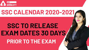 Ssc Calendar 2020 2021 Ssc To Release Exam Dates 30 Days Prior To The Exam Youtube