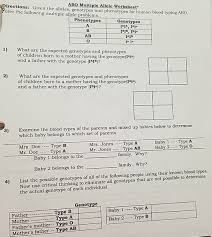 Note the only way the result will be type o with no other possibility is when both parents are homozygous recessive for type o. Abo Blood Type Worksheet Nidecmege