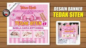 Tedak sinten, diambil dari kata 'tedak' yang berarti turun dan 'siten' berasal dari kata 'siti' yang berarti tanah. Desain Banner Tedak Siten Masnurul