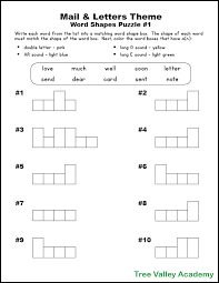 How to write a letter. Mail Letter Writing Themed Word Shape Puzzles Tree Valley Academy