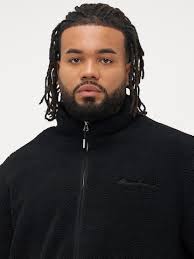 Jack & Jones Plus Fleecejacka 'JORNORREBRO' i Svart