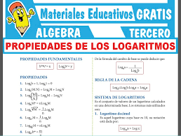 Definimos logaritmo como sendo o expoente que se deve elevar uma base, de modo que o resultado seja uma determinada. Propiedades De Los Logaritmos Para Tercer Grado De Secundaria