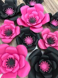 Hand painted flowers in pink and purple pansies usually appear on postcards from this era representing thoughts or thoughtfulness. Pink And Black Paper Flower Wall Paper Flower Decorations Hot Pink And Black Backdrop Pink And Black Party Decor Kate Spade Party Theme Paper Flower Decor Black Party Decorations Paper Flowers