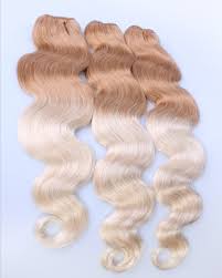 Secondly, you know russian blonde 613 hair color is never going out of style! Two Tone Colors T27 613 Ombre Virgin Hair Weaving Extension Hot Selling Wholesale Hair Extensions And Lace Wigs Distributor