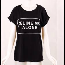 Celine Me Alone Black Tee T Shirt Nwt