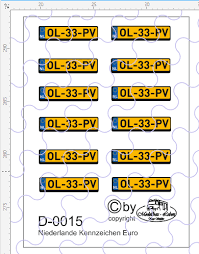 Skysticker light schwarz oder wunschfarbe ausführung: Modellbau Leben D 0015 Kennzeichen Niederlande Nummernschild Euro 12 Stuck 1 87 Decal