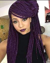 Confidently Match Natural Hairstyles And Work Environment Goddess Braids Hairstyles Braided Hairstyles Purple Box Braids