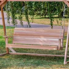 There are also several sizes to you can find an affordable and durable wooden porch swing made of treated wood, a cheaper wood which is chemically altered to be more resistant. All Things Cedar 24 In X 66 In Natural Porch Swing Ps60 Rona