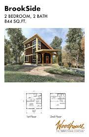A 2 bedroom house plan includes all the features and space that anyone would need whether they're living alone, downsizing from a larger house or wanting something smaller as a starter home. Brookside V1 Woodhouse The Timber Frame Company Small Cabin Plans Cabin Plans With Loft Timber Frame Home Plans