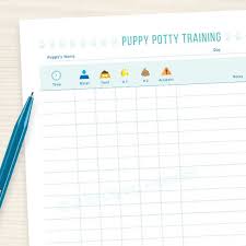 puppy potty training chart pdf instant download