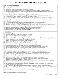 Resume Sample Restaurant Supervisor Security Samples Dining Room Intake Nurse Cover Letter Noc Maintenance Jobs Job Description Job Description Template