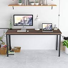 Amazon Com Sogespower 63 Inches Computer Desk Study Table Pc Laptop Office Desk Workstation For Home Office Walnut Kitchen Di Office Desk Desk Study Table
