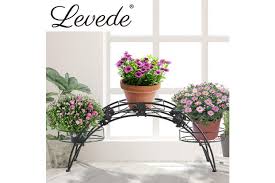 Vintage design for an outdoor basket for holding planters with an additional surface on the bottom. Dick Smith 2x Plant Stand Outdoor Indoor Metal Black Flower Pot Shelf Garden Corner Shelves Home Garden Yard Garden Outdoor Living Decor Plant Stands Home