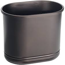 Interdesign kent collection round trash can for bathroom, kitchen or office, bronze, 8.35 x 10 the convenient, free standing tissue paper dispenser can be placed alongside the toilet, and neatly. Metal Trash Can Bronze In Small Trash Cans