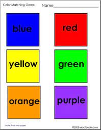 What are words associated with blue? Matching Color Words Color Abcteach