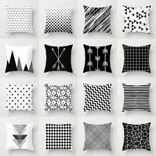Black And White Grid Throw Blanket Cheap Cushion Cover Abstract Buy Quality Cushion Cover Directly From China Cushion Cover Geo Black And White Cushions Geometric Cushions Black And White Decor