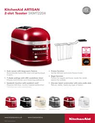 Large selection of brand name toaster ovens and accessories from top merchants. Kitchenaid Artisan 2 Slot Toaster 5kmt2204 Manualzz