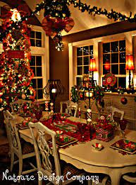 Lots of white lights and frosted red berries were added in for color. Merry Christmas Diningroom Christmas Apartment Beautiful Christmas Christmas Lights