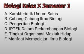 Materi biologi kelas 10 semester 1. Materi Biologi Sma Ruang Lingkup Biologi Mimpi Ntt
