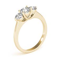 Every piece within this marvellous collection is totally unique. Overnight 18k Yellow Gold Three Stone Round Engagement Ring Jeweler S Touch Brea Ca