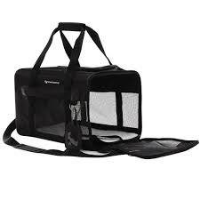 Pet Carrier Cat Small Dog Soft Sided Removable Fleece Bed Travel Black Songmics Hund Reisen