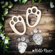 Rabbit foot is a charm in omori. Easter Bunny Rabbit Foot Feet Prints Wooden Paw Stencil Shape Ebay