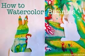 Salt painting is a fun and easy way to make process art with kids. How To Watercolor Bunnies With Kids Tinkerlab