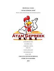 Analisa swot usaha ayam geprek. Ayam Geprek Kelompok Proposal Usaha U201cayam Gepreek Nuri U201d Disusun Untuk Memenuhi Tugas Mata Kuliah Entrepreneur Muhammad Zaki M Farrel Haq Course Hero