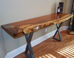 Beautiful Custom Guanacaste Entry Table With Turquoise Inlay At Home Furniture Store Furniture Design Wooden Wood Slab Table