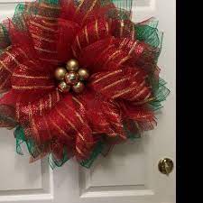 Digital Download Poinsettia Tutorial How To Make A Poinsettia Flower Wreath Christmas Flower Diy Poinsettia By A Noble Touch Deco Mesh Wreaths Tutorials Mesh Wreath Tutorial Mesh Wreath Diy