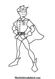 Based on cartoon network's hit animated series, young justice. Young Justice Robin Colouring Image