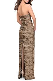 Details About La Femme Sequin Strapless Column Gown Dress Sz 0