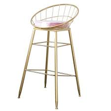 Gsej Barstools Casual Barstools Simple High Stool Comfortable Velvet Cushion Wrought Iron Frame Suitable F Iron Bar Stools Metal Bar Stools Bar Stool Chairs