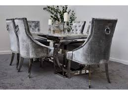 Get free delivery when you buy dining room furniture at macys.com! Schwarze Furniture Arianna Grey Marble Mirrored Dining Table And 6 Chairs Set Buy Online In Bosnia And Herzegovina At Bosnia Desertcart Com Productid 165471062
