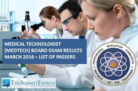 List of Passers: March 2016 Medtech board exam results